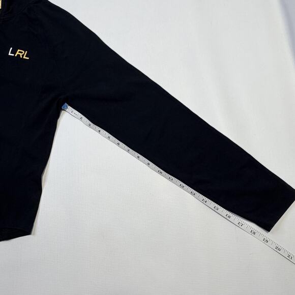 Lauren Ralph Lauren Shirt Womens Medium Black Quarter Zip Logo Pullover - Picture 7 of 9